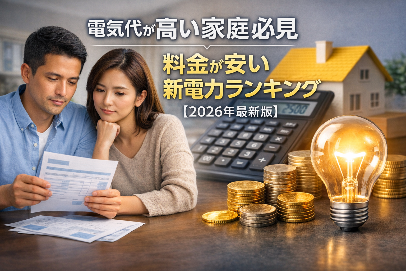 電気代が高い家庭必見｜料金が安いおすすめ新電力ランキング【2026年最新版】