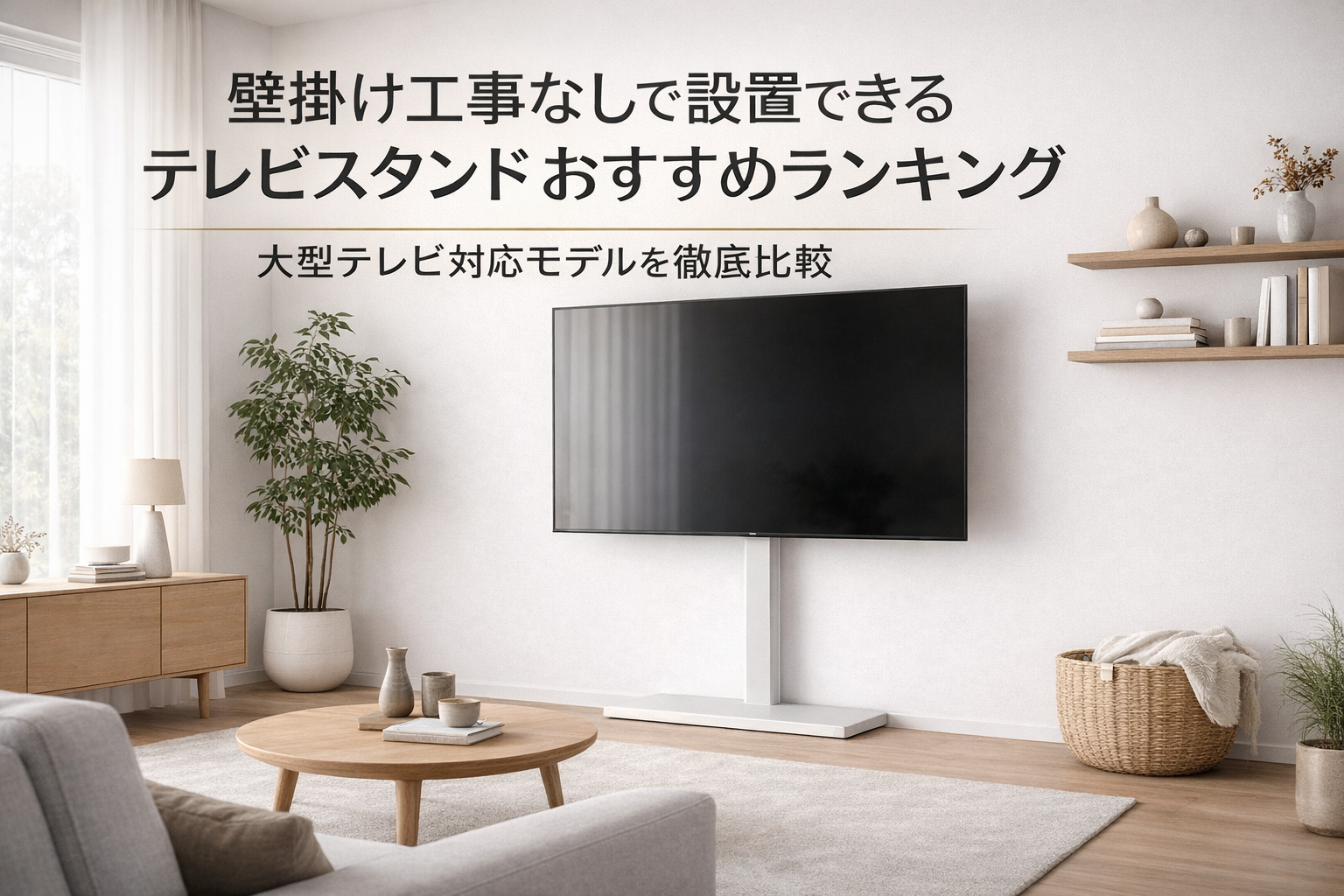 壁掛け工事なしで設置できるテレビスタンドおすすめランキング｜大型テレビ対応モデルを徹底比較
